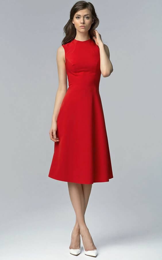 white red combination dress
