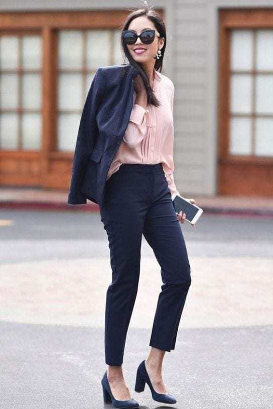 navy blue dress pants womens