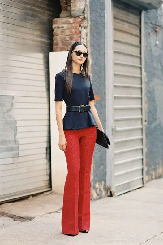 best Hot Red Pants Outfits Ideas