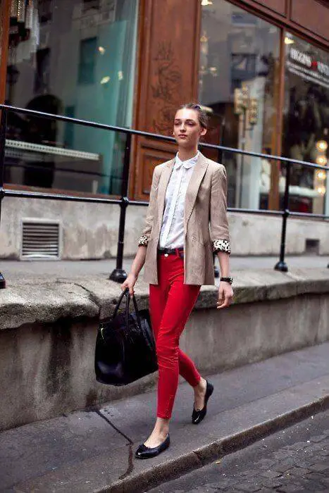 best Hot Red Pants Outfits Ideas