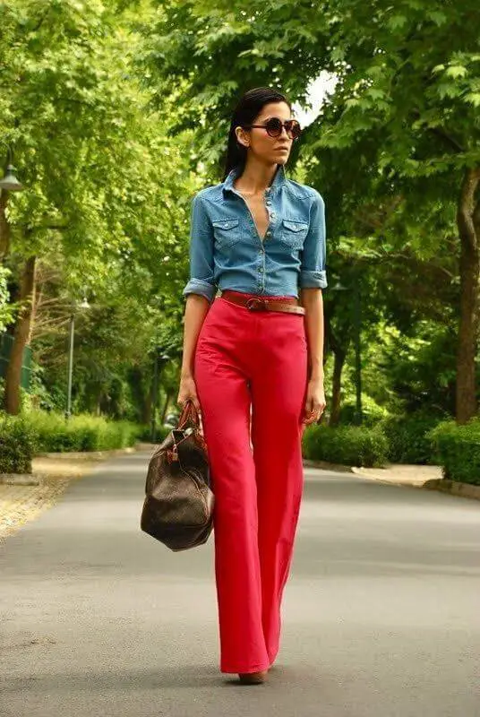 best Hot Red Pants Outfits Ideas