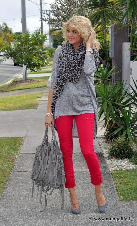 best Hot Red Pants Outfits Ideas