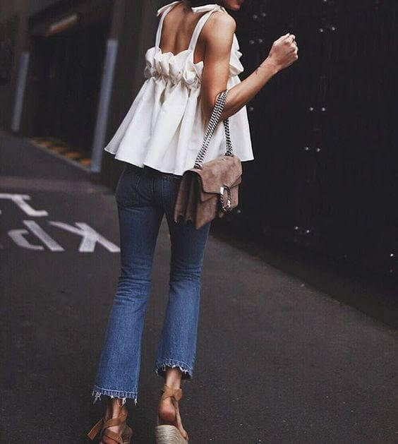 Cute Blouse with Strappy Shoulders