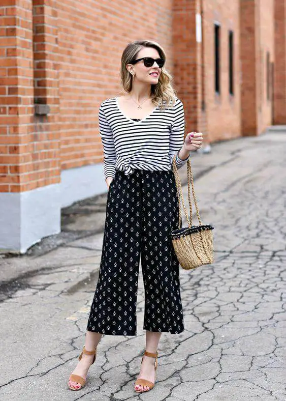 Striped Tee over a Jumpsuit