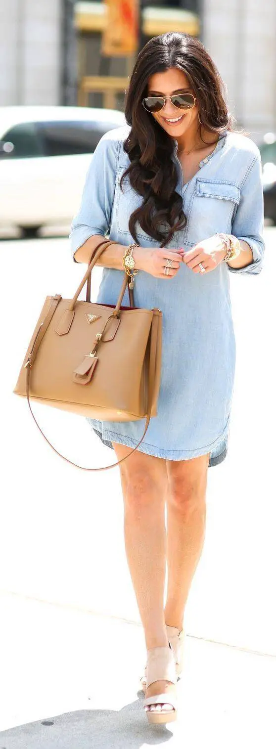 Chambray Shirt Dress