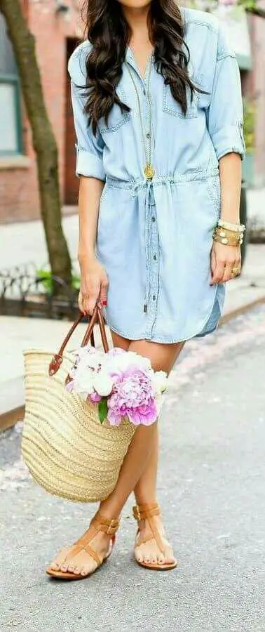 Chambray Shirt Dress