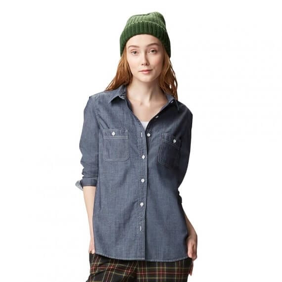 Botton Down Chambray Shirt with Checked Trousers