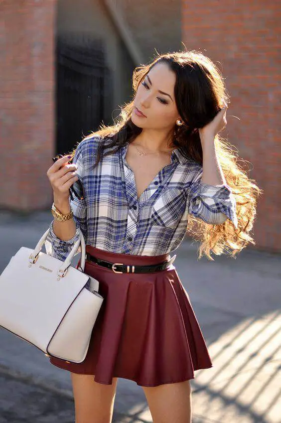 Burgundy Skater Skirt