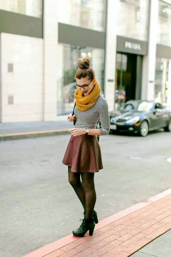 Burgundy Skater Skirt