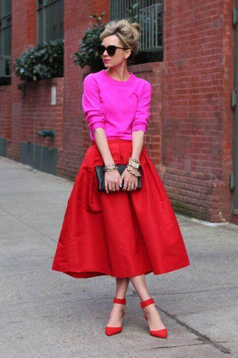 Red Skater Skirt