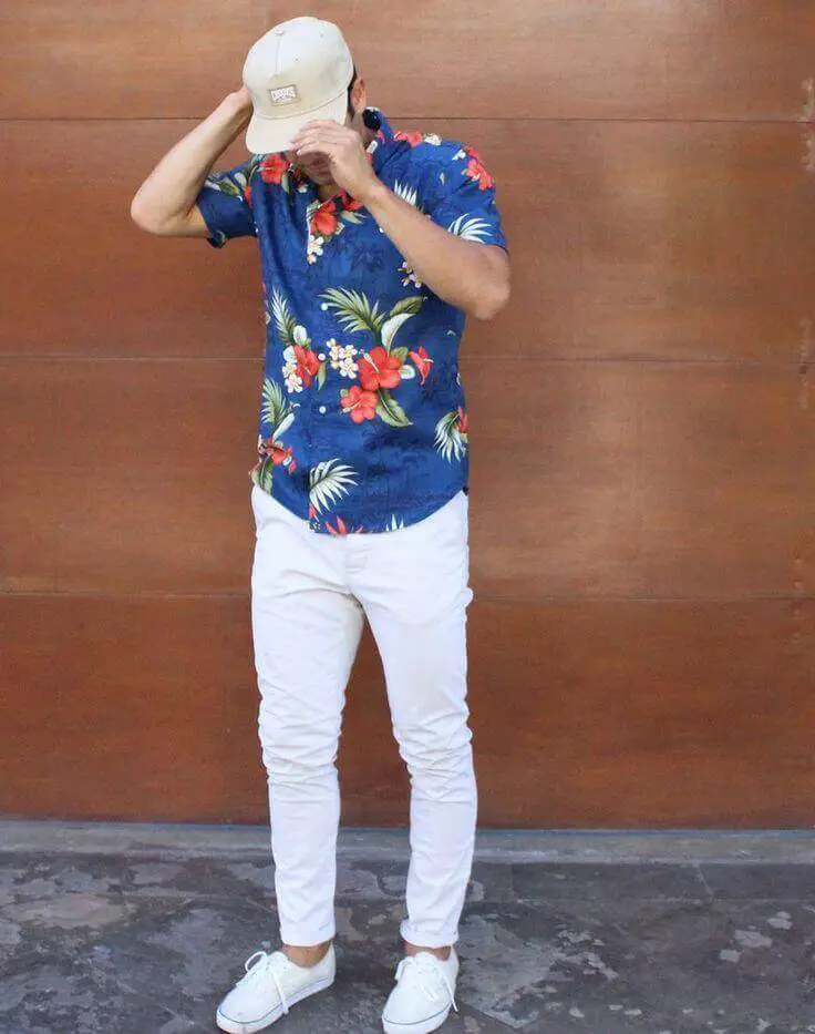 Hawaiian Shirt and a White Pair of Jeans