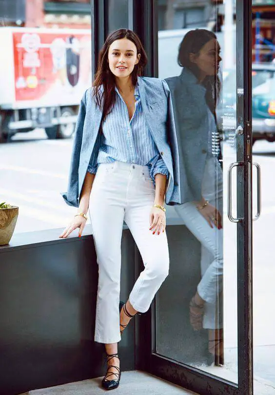 White Jeans with Blazer