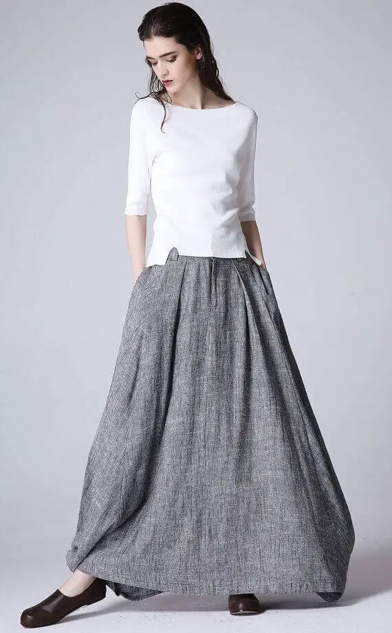 Grey Maxi Skirt