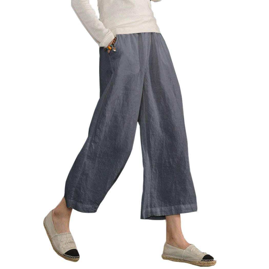 Cotton Wide Legs Pants