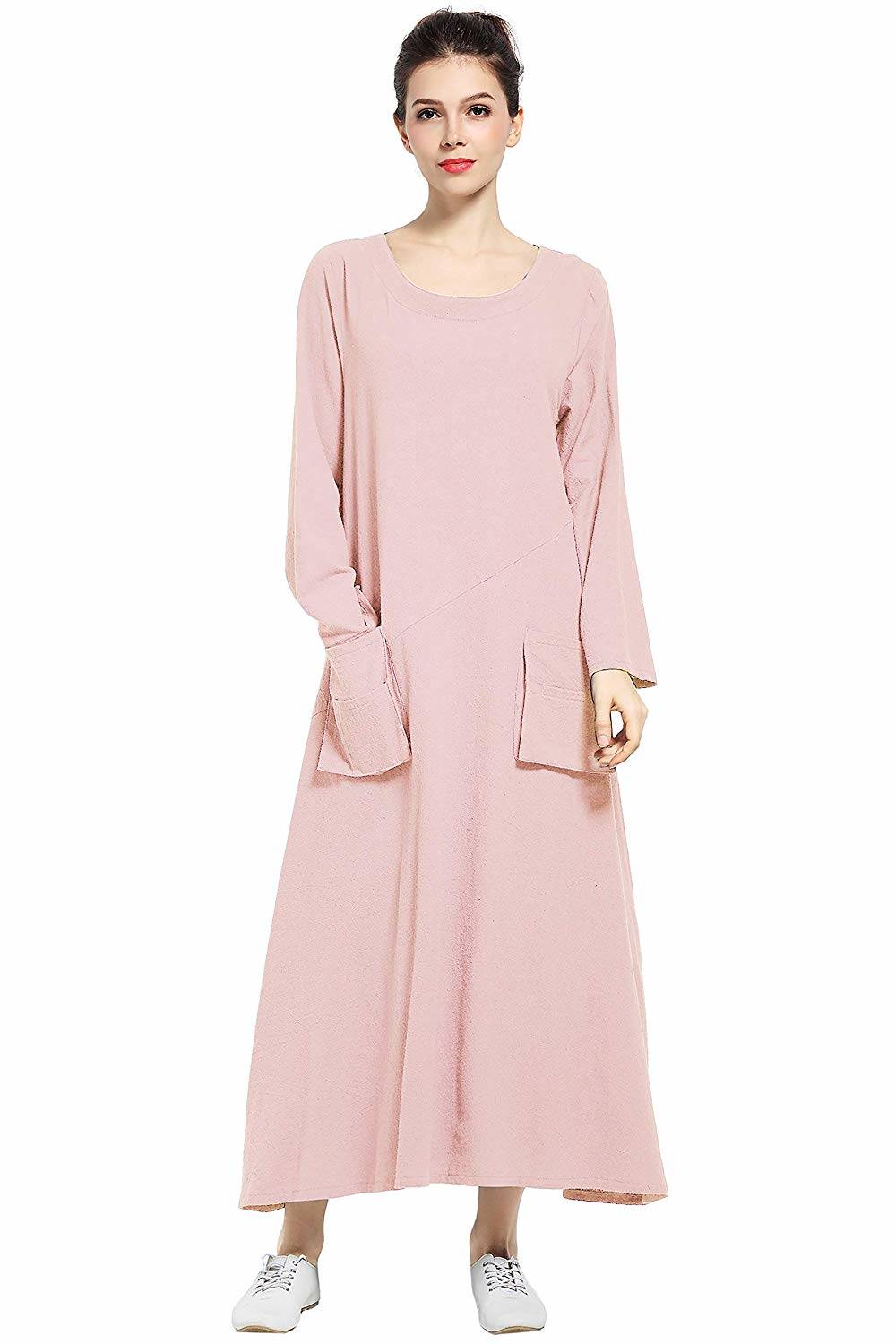 pink Cotton Pocket Dress