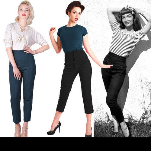 Womens 1950s Pants Cigarette Capri Jeans Fashion History