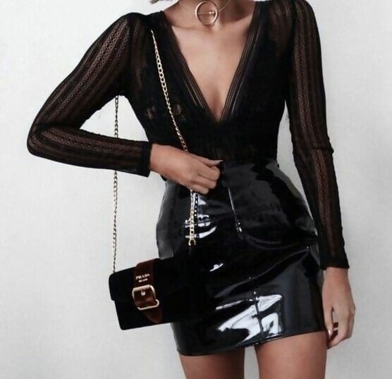 leather skirt night out outfits