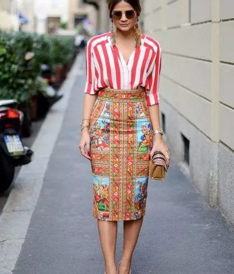 Pencil Skirt with Eye-Catching Prints