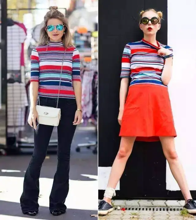 Multicolored Striped Clothing Outfits