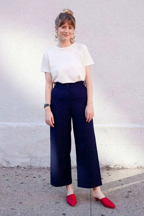 a complete style guide on what goes with navy blue pants