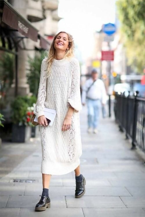 white sweater dress outfit